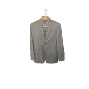 Sam Surin Men's Custom Made Super 150 Light Grey Pinstripe Wool Jacket Size 40R
